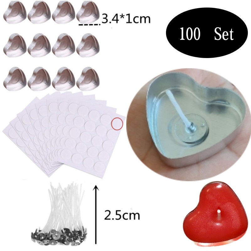Candle Making Experience - 100 Sets Heart shaped Empty Aluminum