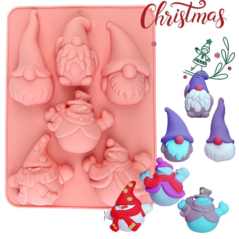 Candle Making Experience - 6-Cavity Christmas Gnome Cake Chocolate Silicone