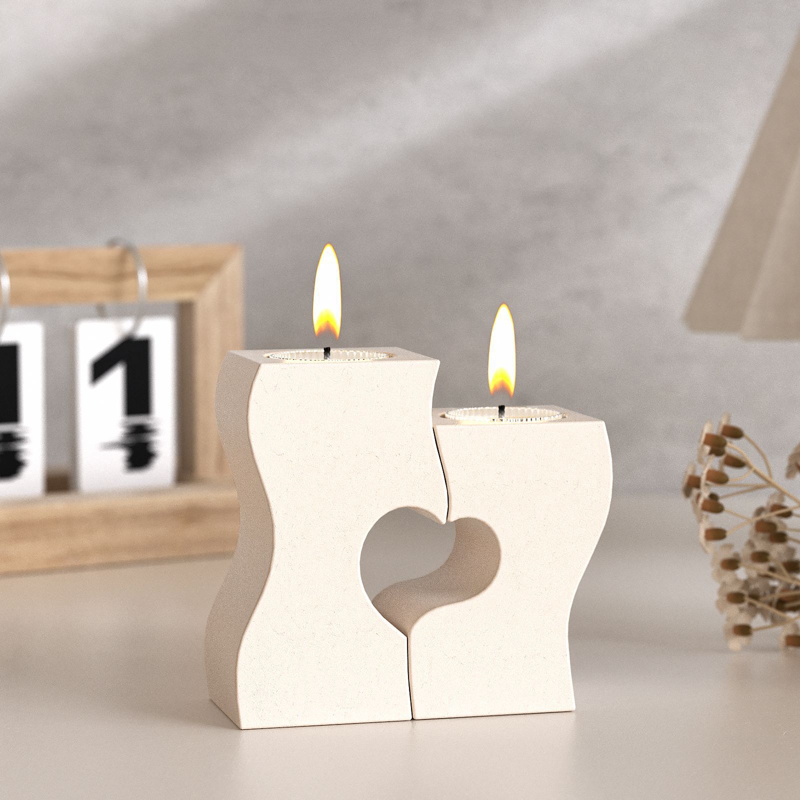 Candle Making Accessories - S Heart Candlestick Silicone Molds DIY