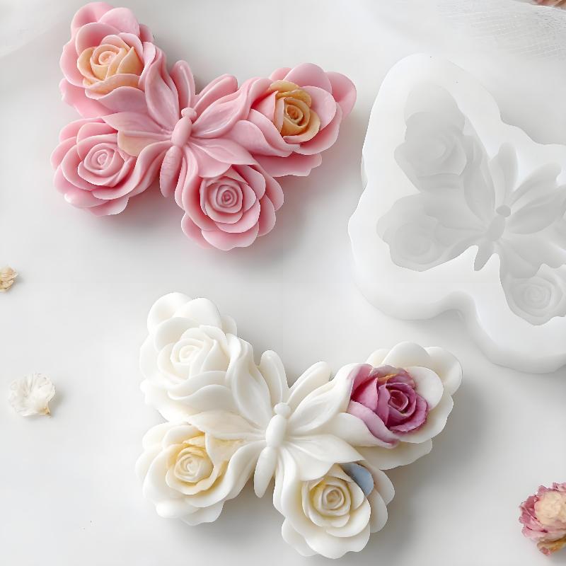 Candle Making Accessories - DIY Rose Butterfly Form Silicone Mold