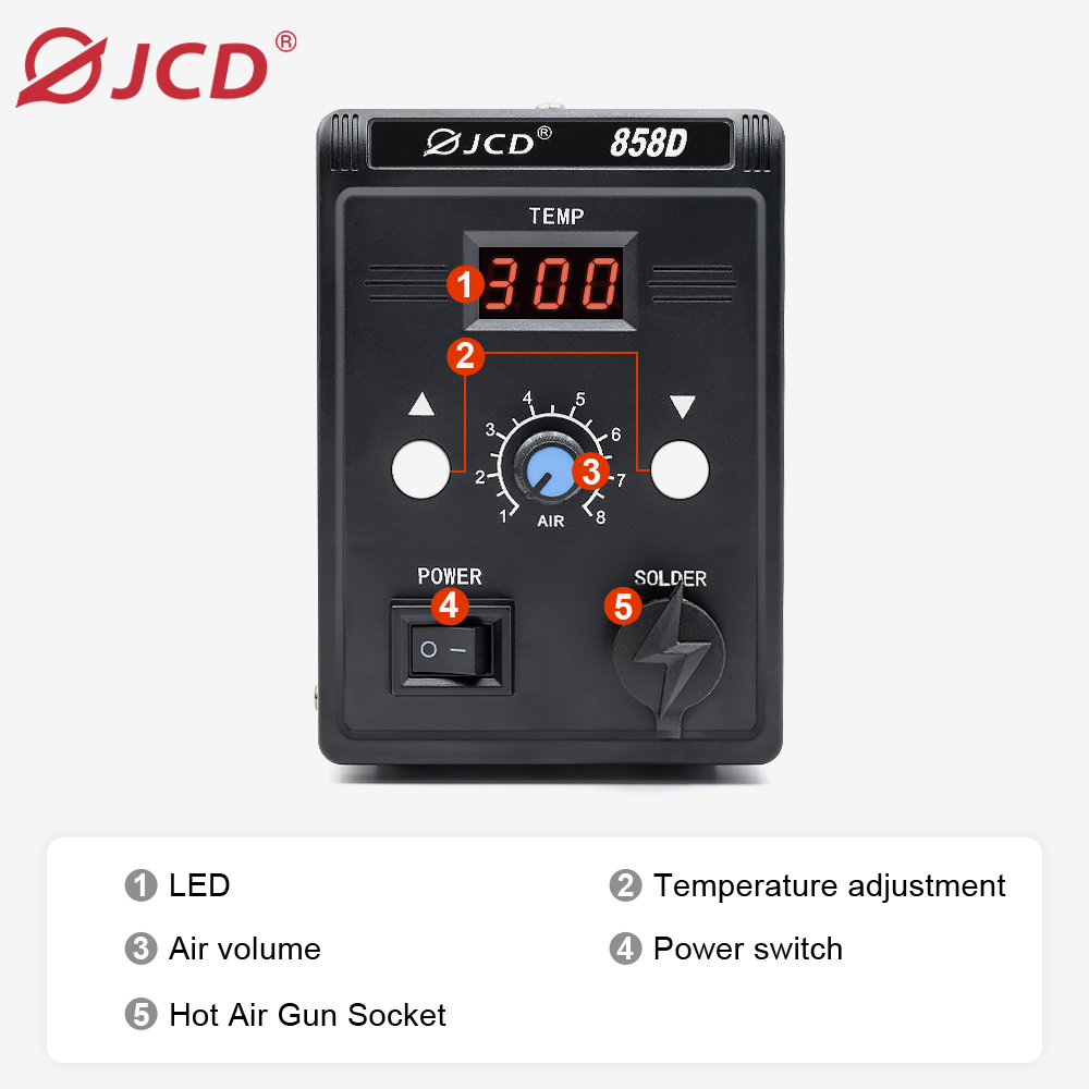 JCD Hot Air Gun 858D BGA Rewor - огляд і ціна Heat Gun Embossing