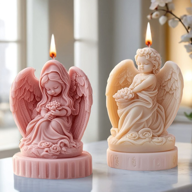 3D cute couple angel candle mo - огляд і ціна Candle Making Temperature