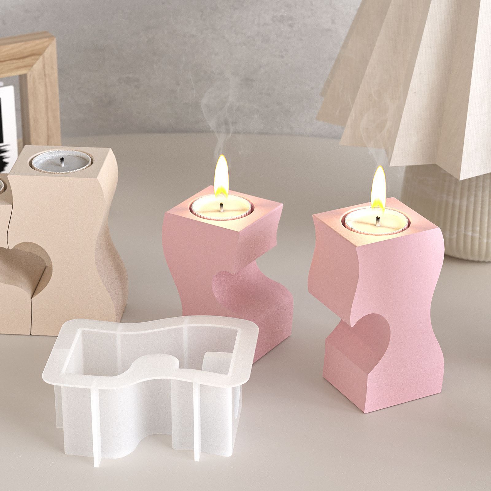 S Heart Candlestick Silicone M - огляд і ціна Candle Making Accessories