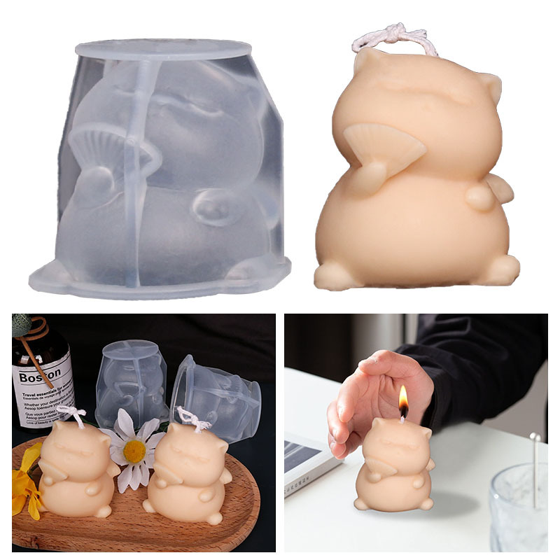 Cute Fat Cat Silicone Candle M - огляд і ціна Candle Making Fat